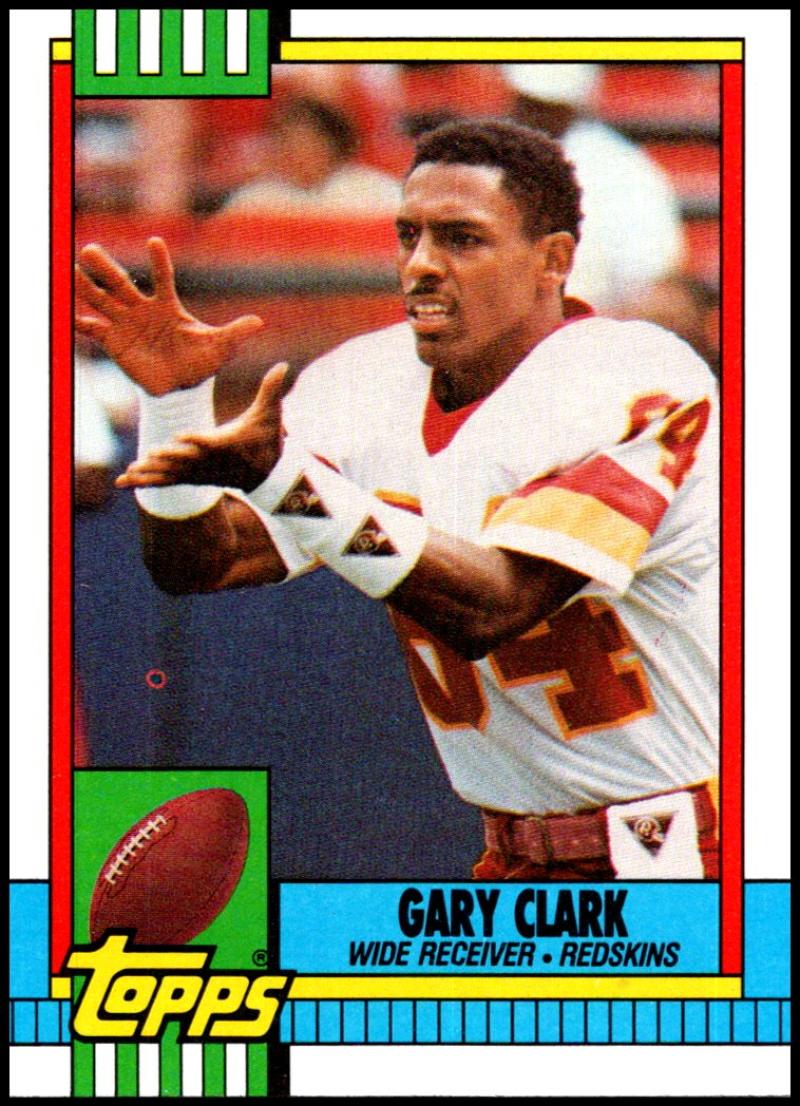 1990 Topps Football #128 Gary Clark Washington Redskins Image 1