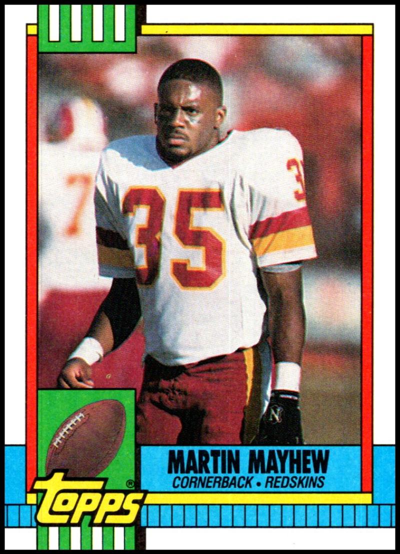 1990 Topps Football #130 Martin Mayhew RC Rookie Washington Redskins Image 1