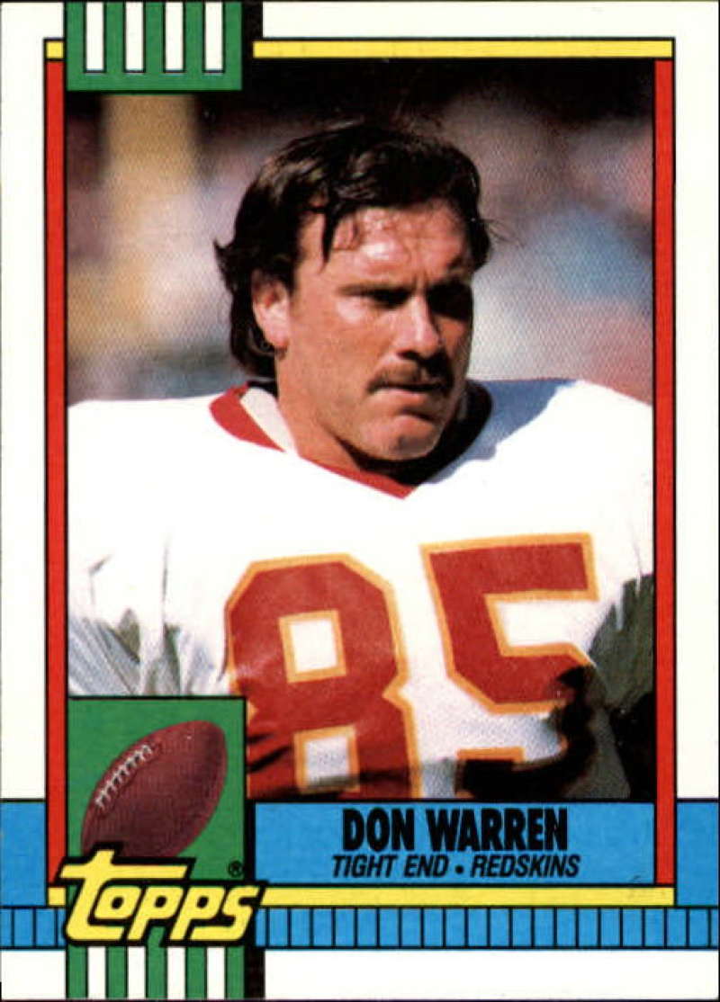 1990 Topps Football #132 Don Warren Washington Redskins Image 1