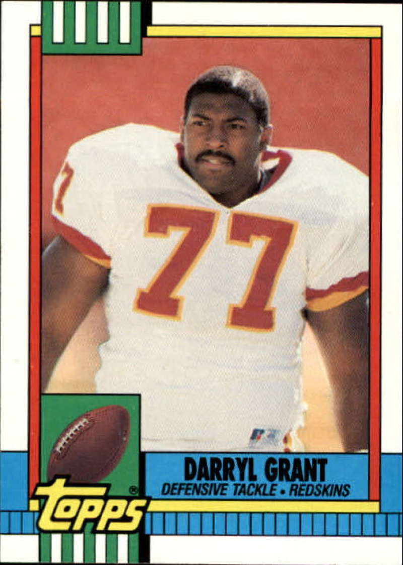 1990 Topps Football #135 Darryl Grant Washington Redskins Image 1