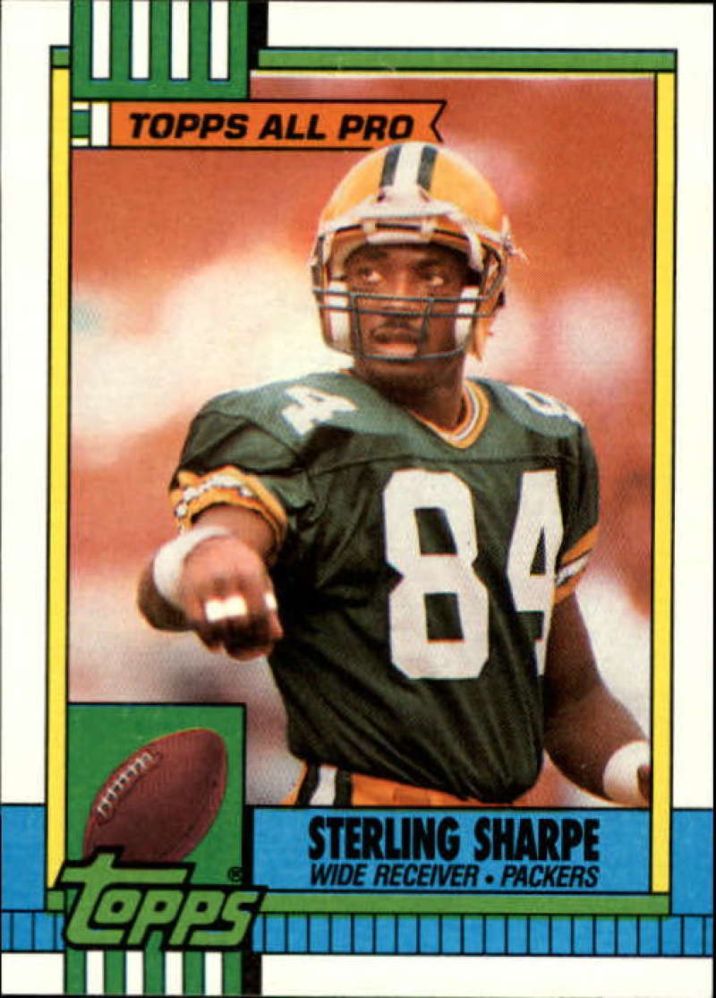 1990 Topps Football #140 Sterling Sharpe AP Green Bay Packers Image 1