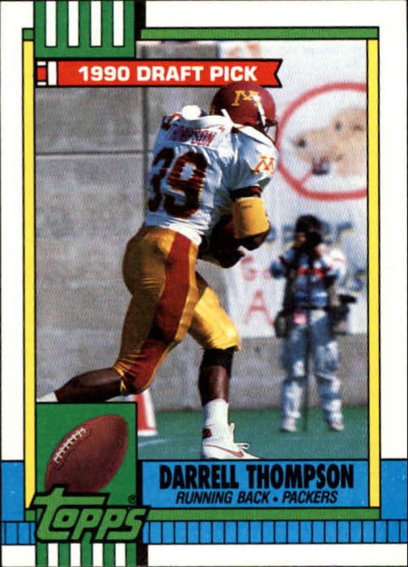 1990 Topps Football #155 Darrell Thompson DPK RC Rookie Green Bay Packers Image 1