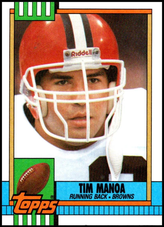 1990 Topps Football #167 Tim Manoa  RC Rookie Cleveland Browns  Image 1
