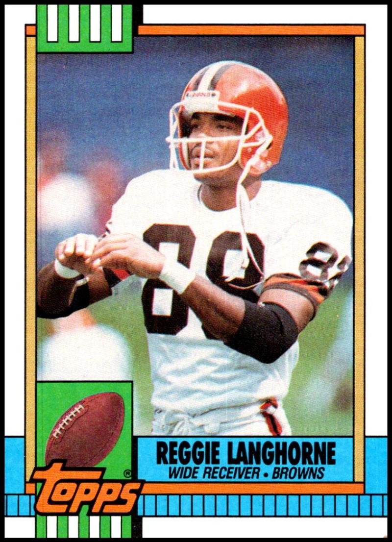 1990 Topps Football #171 Reggie Langhorne Cleveland Browns Image 1