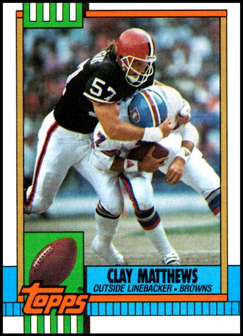 1990 Topps Football #172 Clay Matthews Cleveland Browns Image 1