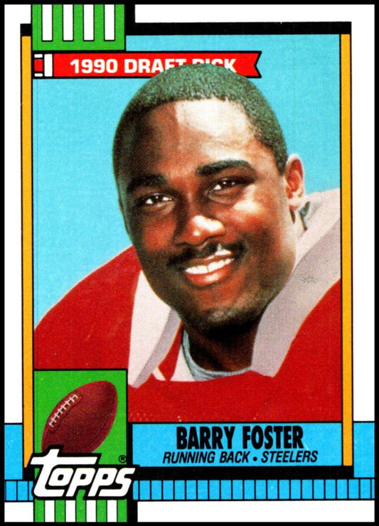 1990 Topps Football #174 Barry Foster  RC Rookie Pittsburgh Steelers  Image 1