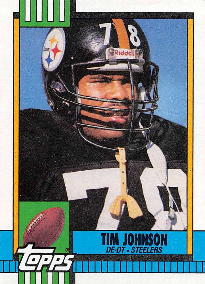 1990 Topps Football #176 Tim Johnson Pittsburgh Steelers Image 1