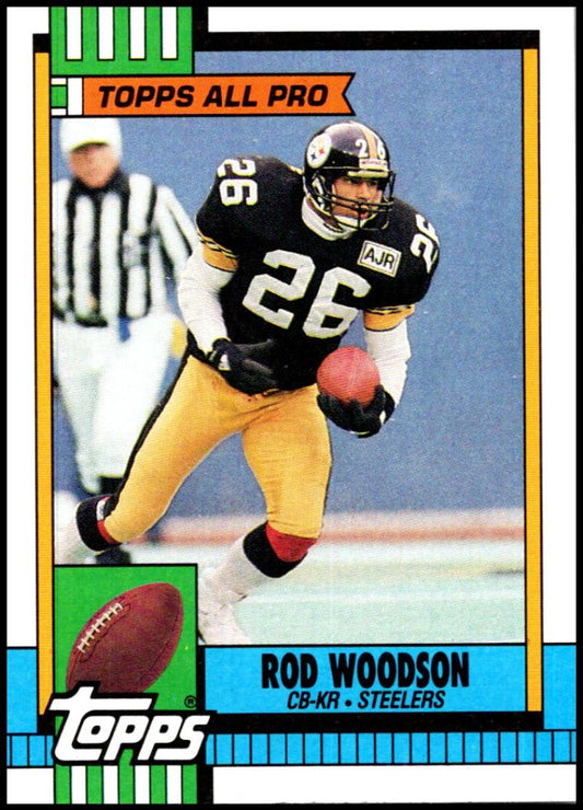 1990 Topps Football #179 Rod Woodson AP  Pittsburgh Steelers  Image 1