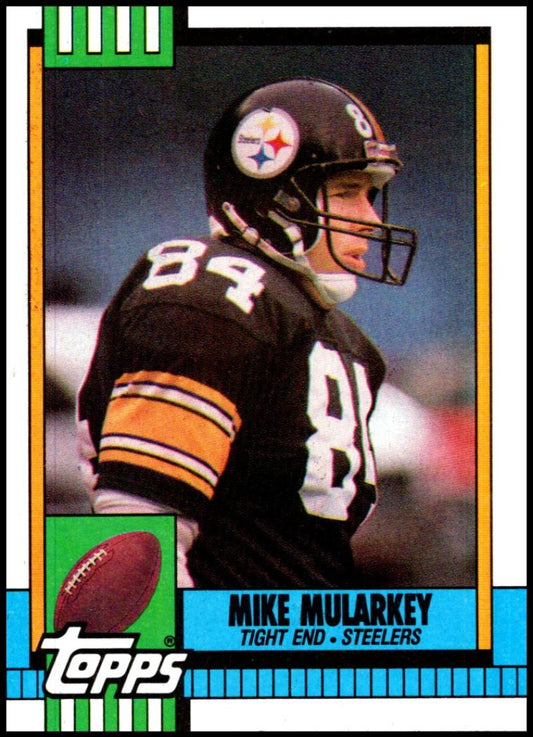 1990 Topps Football #186 Mike Mularkey  RC Rookie Pittsburgh Steelers  Image 1