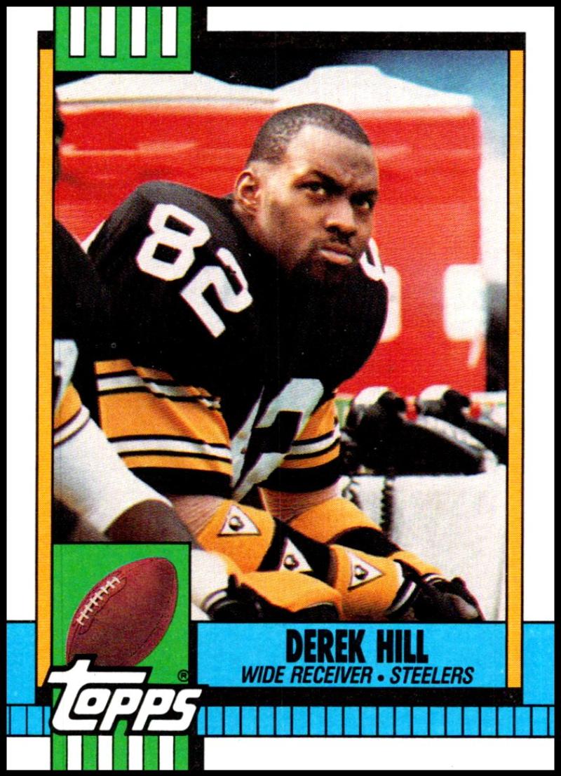 1990 Topps Football #187 Derek Hill RC Rookie Pittsburgh Steelers Image 1