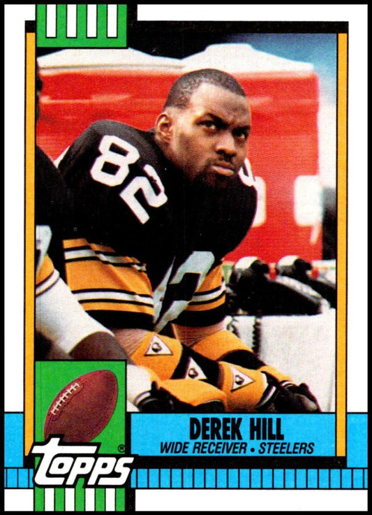 1990 Topps Football #187 Derek Hill  RC Rookie Pittsburgh Steelers  Image 1