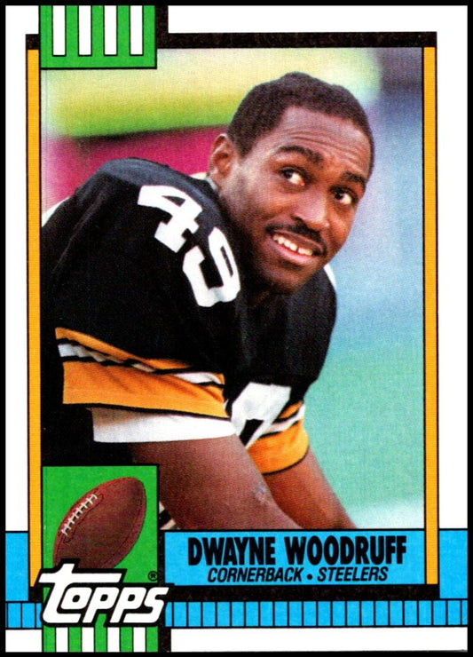 1990 Topps Football #189 Dwayne Woodruff  Pittsburgh Steelers  Image 1