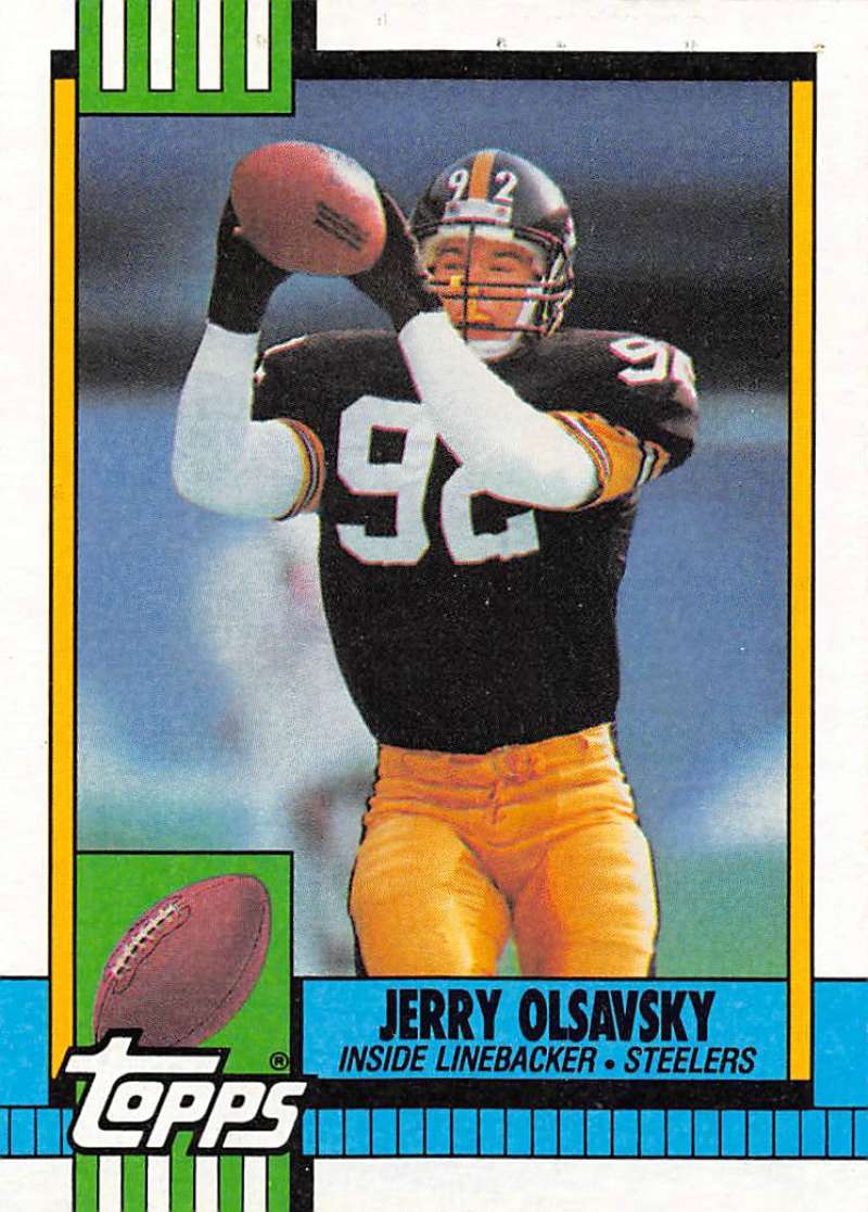 1990 Topps Football #191 Jerry Olsavsky RC Rookie Pittsburgh Steelers Image 1