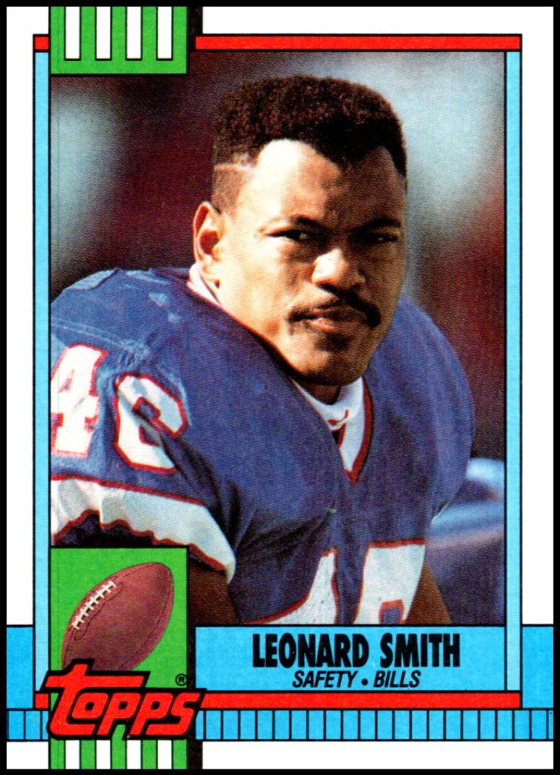 1990 Topps Football #194 Leonard Smith Buffalo Bills Image 1
