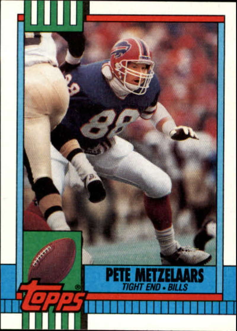 1990 Topps Football #199 Pete Metzelaars Buffalo Bills Image 1