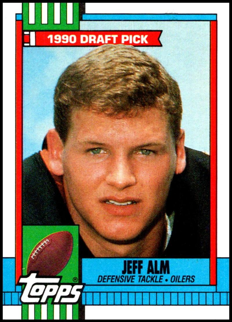 1990 Topps Football #211 Jeff Alm RC Rookie Houston Oilers Image 1