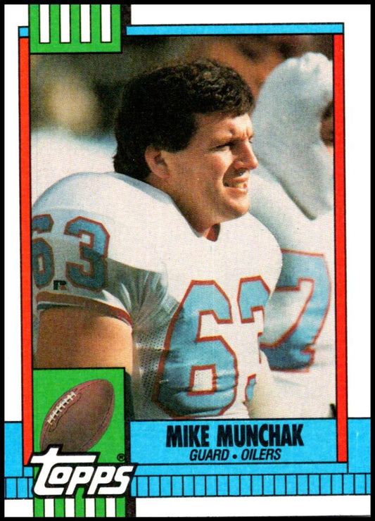 1990 Topps Football #214 Mike Munchak  Houston Oilers  Image 1