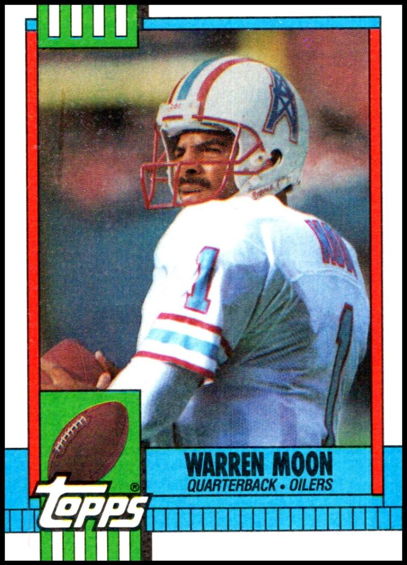 1990 Topps Football #216 Warren Moon Houston Oilers Image 1