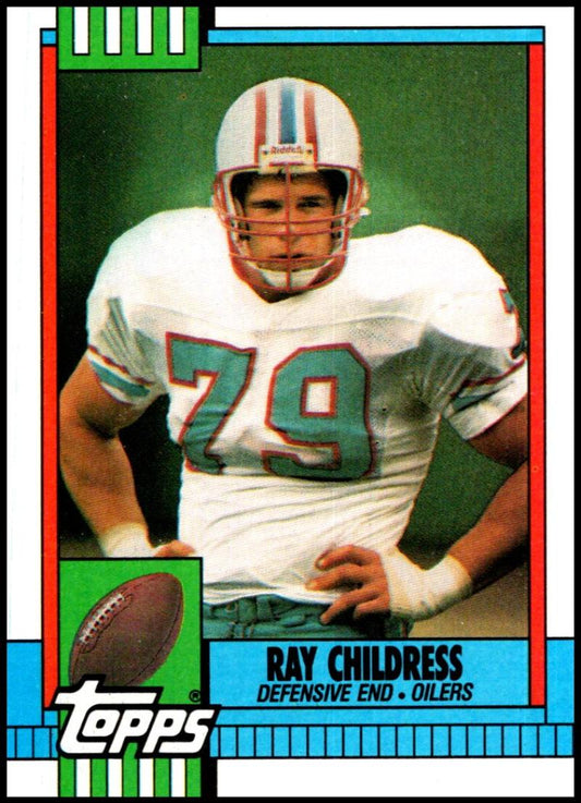 1990 Topps Football #218 Ray Childress  Houston Oilers  Image 1
