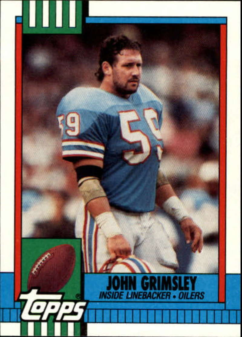 1990 Topps Football #224 John Grimsley Houston Oilers Image 1