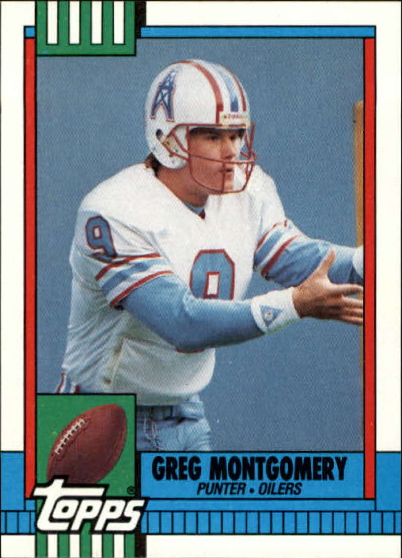 1990 Topps Football #227 Greg Montgomery RC Rookie Houston Oilers Image 1