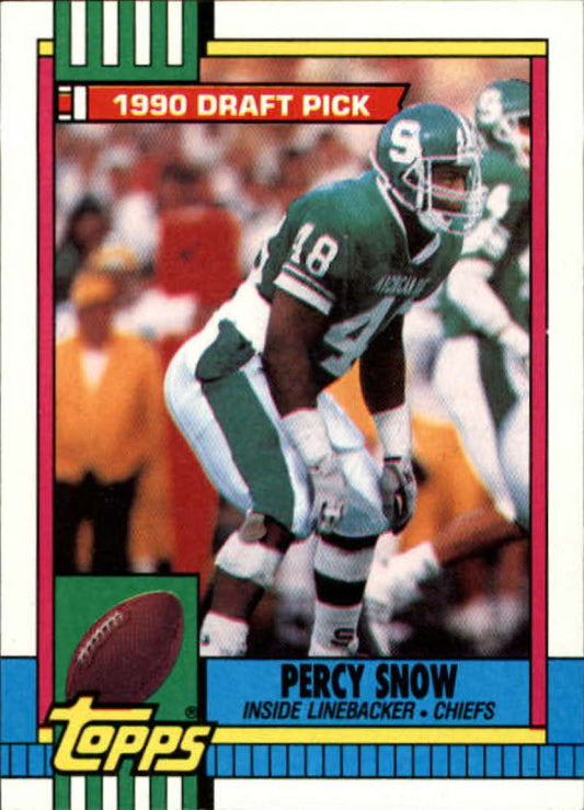 1990 Topps Football #246 Percy Snow DPK  RC Rookie Kansas City Chiefs  Image 1