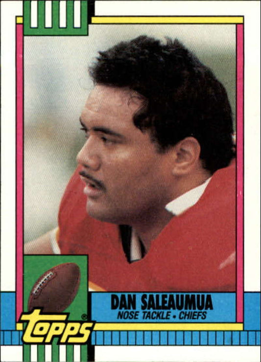 1990 Topps Football #249 Dan Saleaumua  Kansas City Chiefs  Image 1