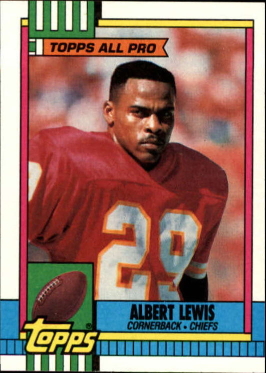 1990 Topps Football #254 Albert Lewis AP  Kansas City Chiefs  Image 1
