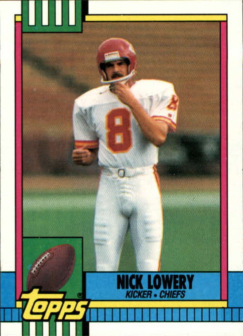 1990 Topps Football #255 Nick Lowery Kansas City Chiefs Image 1