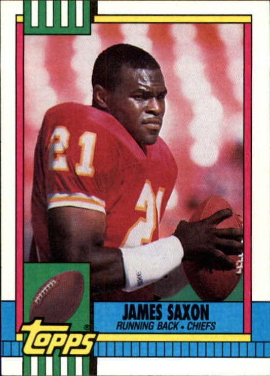 1990 Topps Football #259 James Saxon  RC Rookie Kansas City Chiefs  Image 1