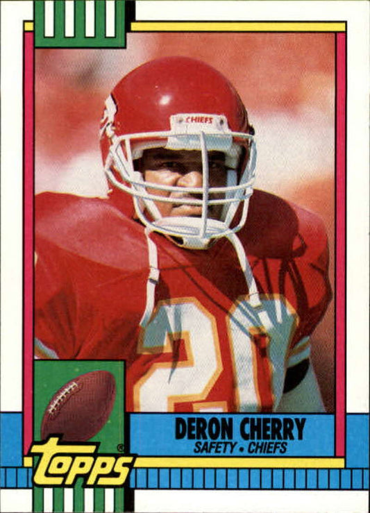 1990 Topps Football #261 Deron Cherry  Kansas City Chiefs  Image 1