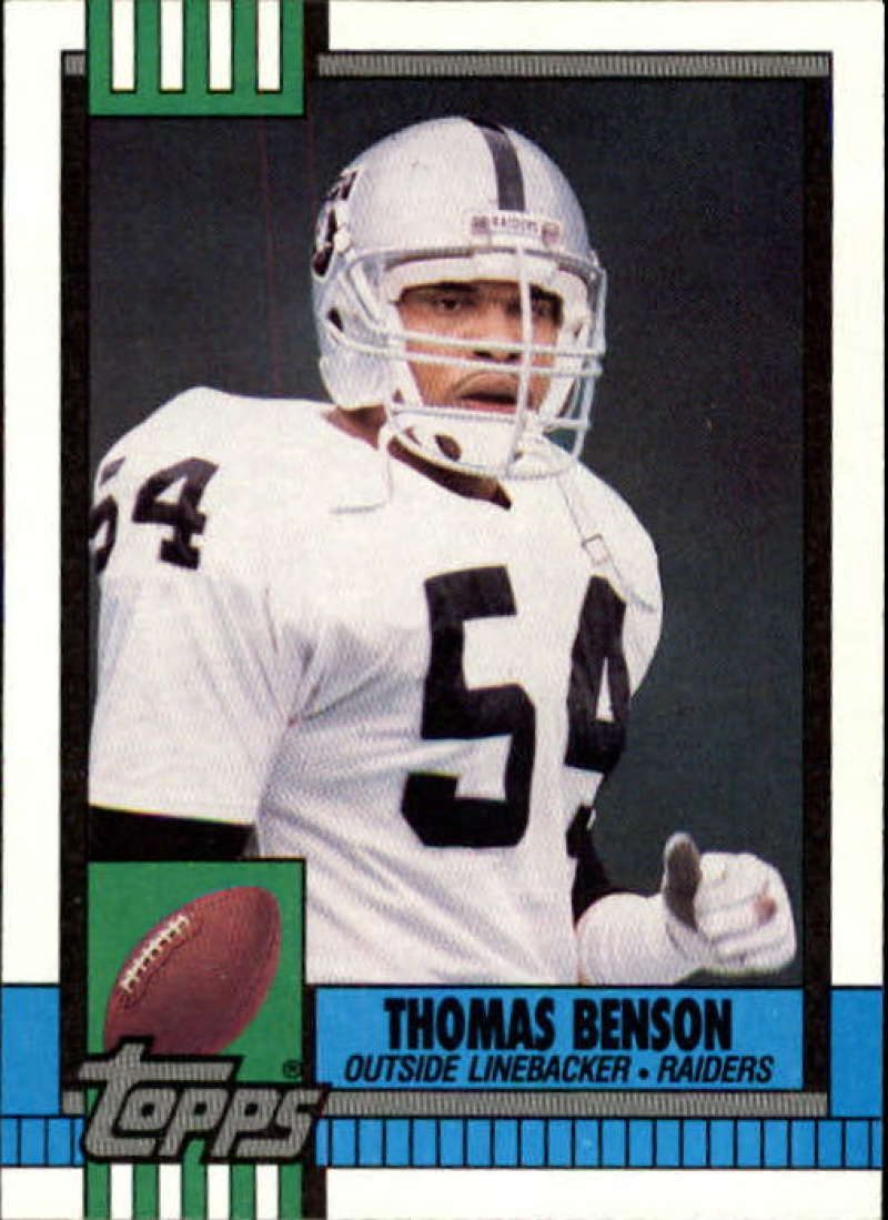 1990 Topps Football #287 Thomas Benson RC Rookie Los Angeles Raiders Image 1