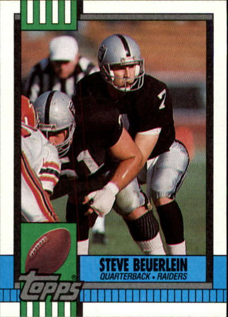 1990 Topps Football #291 Steve Beuerlein Los Angeles Raiders Image 1