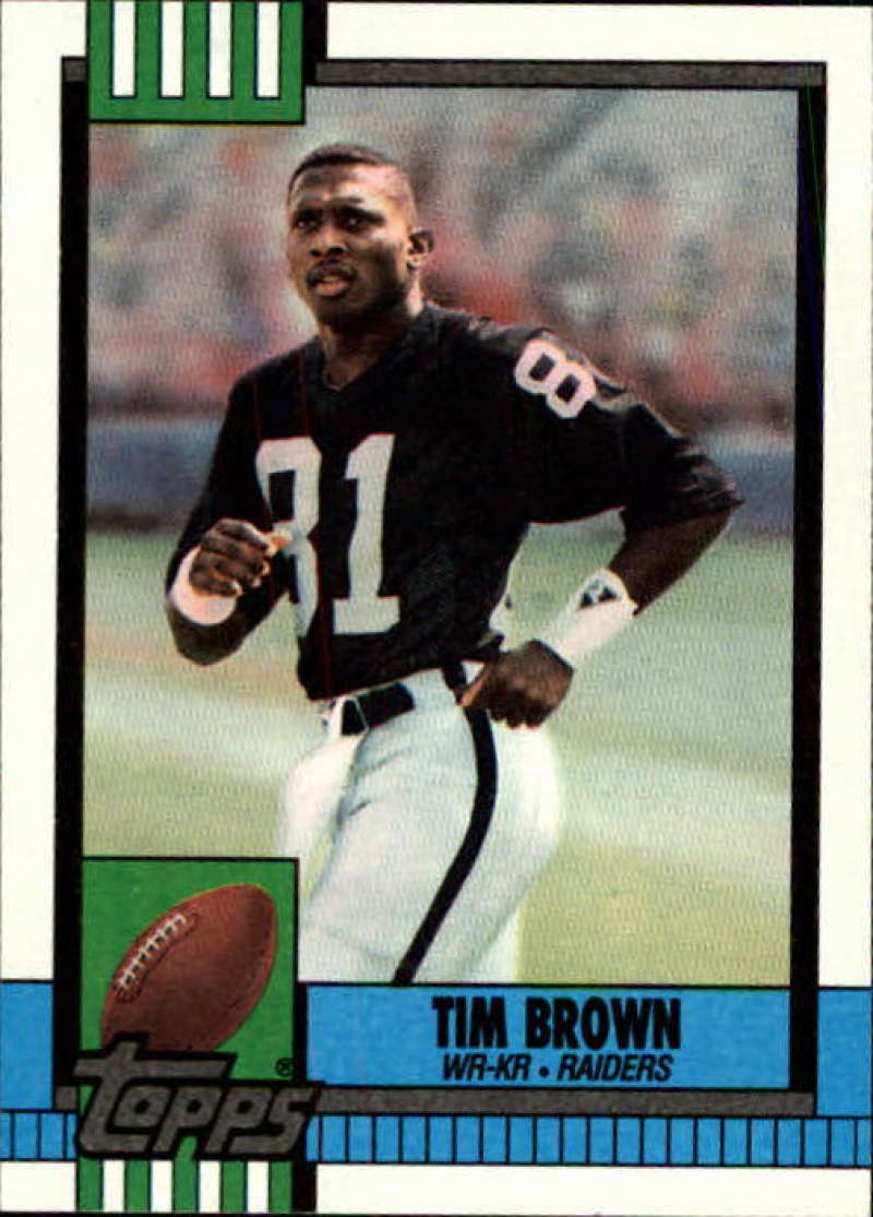 1990 Topps Football #295 Tim Brown Los Angeles Raiders Image 1