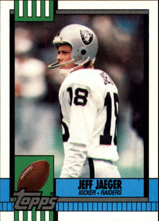 1990 Topps Football #297 Jeff Jaeger  RC Rookie Los Angeles Raiders  Image 1