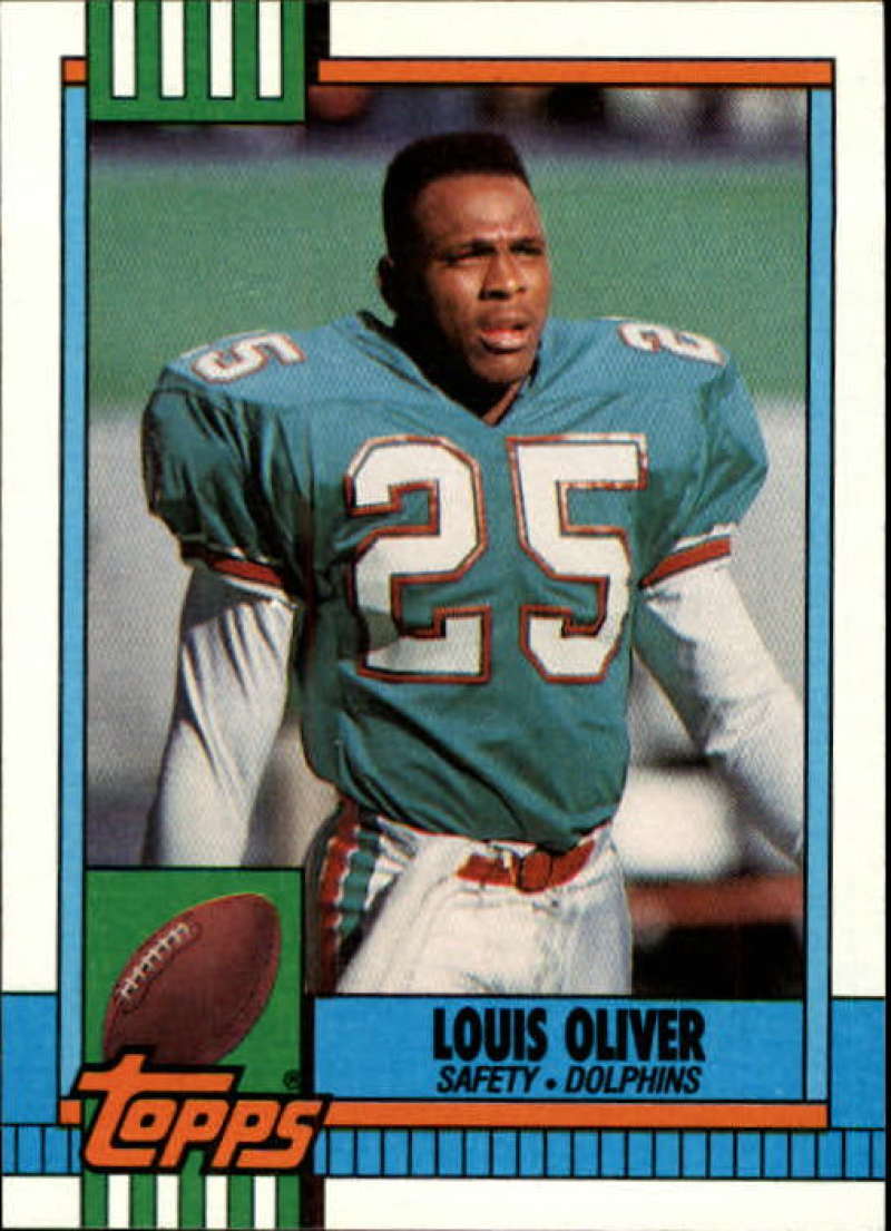 1990 Topps Football #318 Louis Oliver Miami Dolphins Image 1