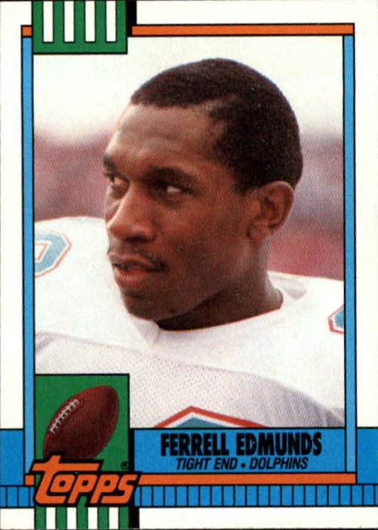 1990 Topps Football #322 Ferrell Edmunds  Miami Dolphins  Image 1