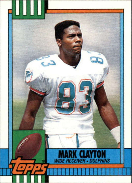1990 Topps Football #328 Mark Clayton  Miami Dolphins  Image 1