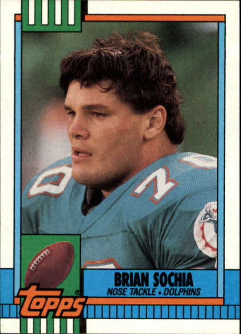1990 Topps Football #329 Brian Sochia Miami Dolphins Image 1