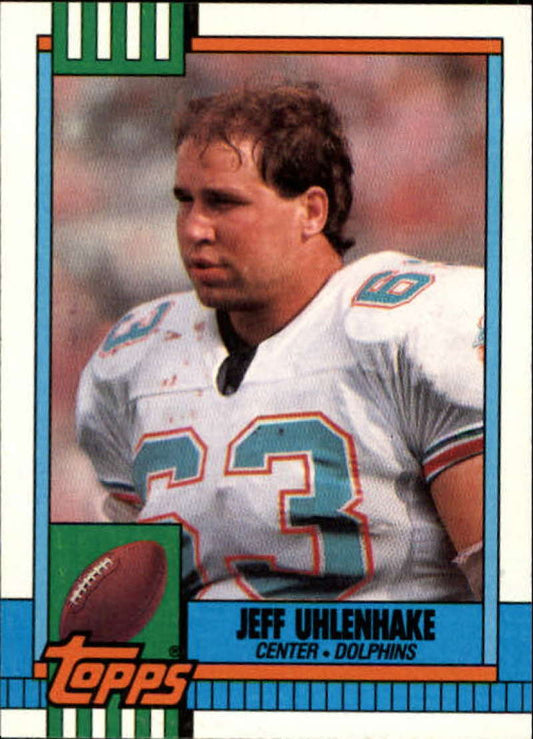1990 Topps Football #332 Jeff Uhlenhake  Miami Dolphins  Image 1