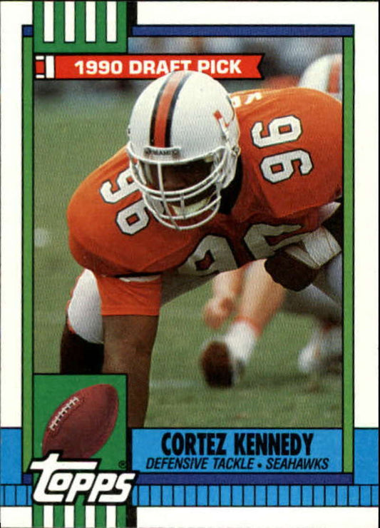 1990 Topps Football #334 Cortez Kennedy DPK  RC Rookie Seattle Seahawks  Image 1