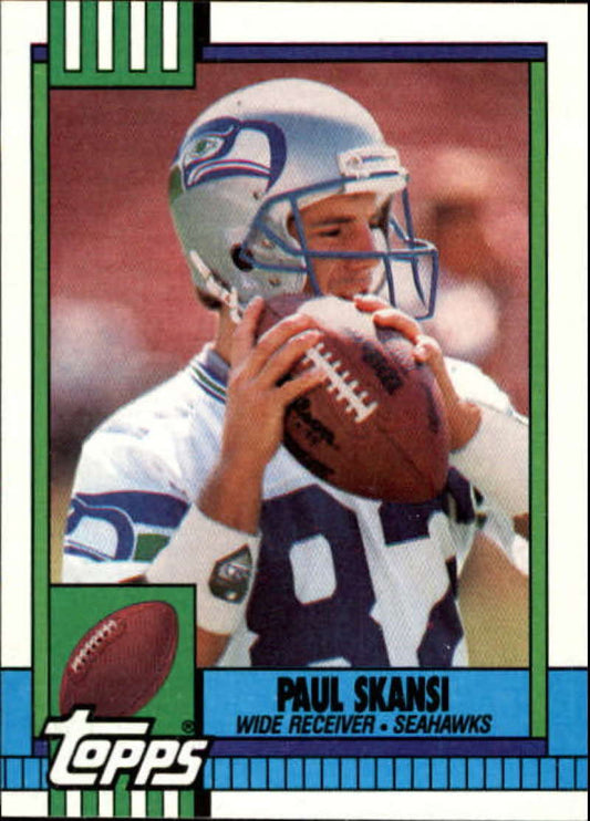 1990 Topps Football #341 Paul Skansi  RC Rookie Seattle Seahawks  Image 1