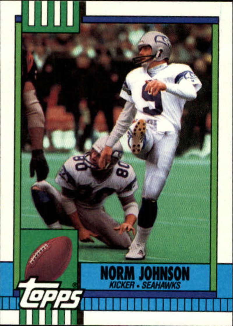 1990 Topps Football #347 Norm Johnson Seattle Seahawks Image 1