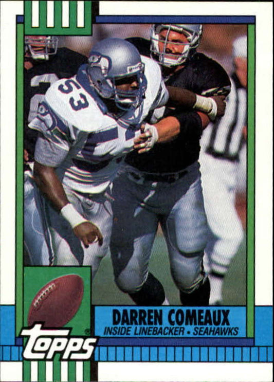 1990 Topps Football #348 Darren Comeaux  RC Rookie Seattle Seahawks  Image 1