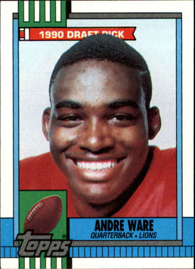 1990 Topps Football #349 Andre Ware DPK RC Rookie Detroit Lions Image 1