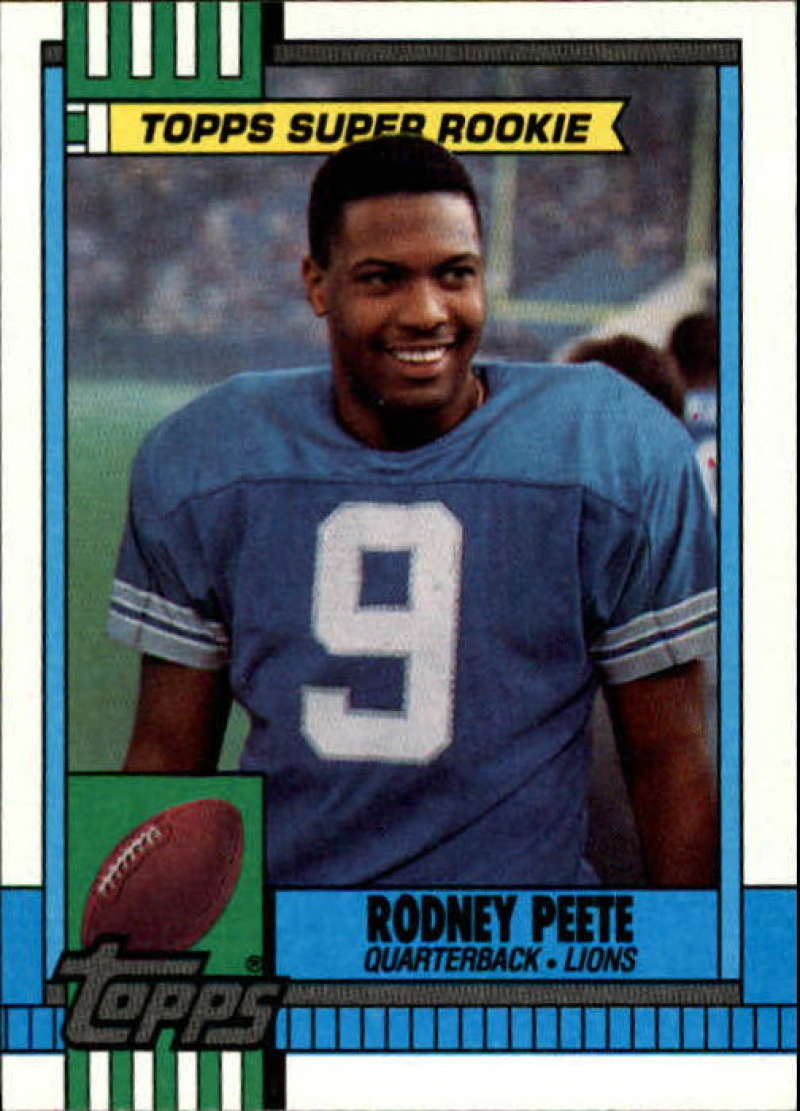 1990 Topps Football #351 Rodney Peete SR RC Rookie Detroit Lions Image 1