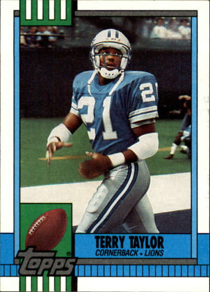 1990 Topps Football #360 Terry Taylor RC Rookie Detroit Lions Image 1