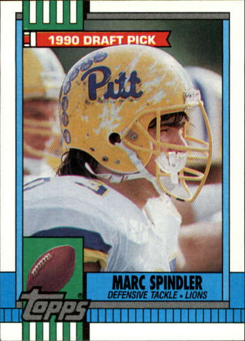 1990 Topps Football #364 Marc Spindler DPK RC Rookie Detroit Lions Image 1