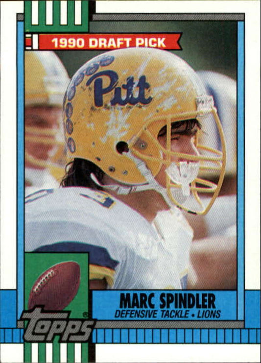 1990 Topps Football #364 Marc Spindler DPK  RC Rookie Detroit Lions  Image 1