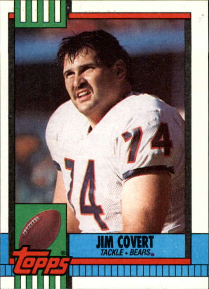 1990 Topps Football #365 Jim Covert Chicago Bears Image 1